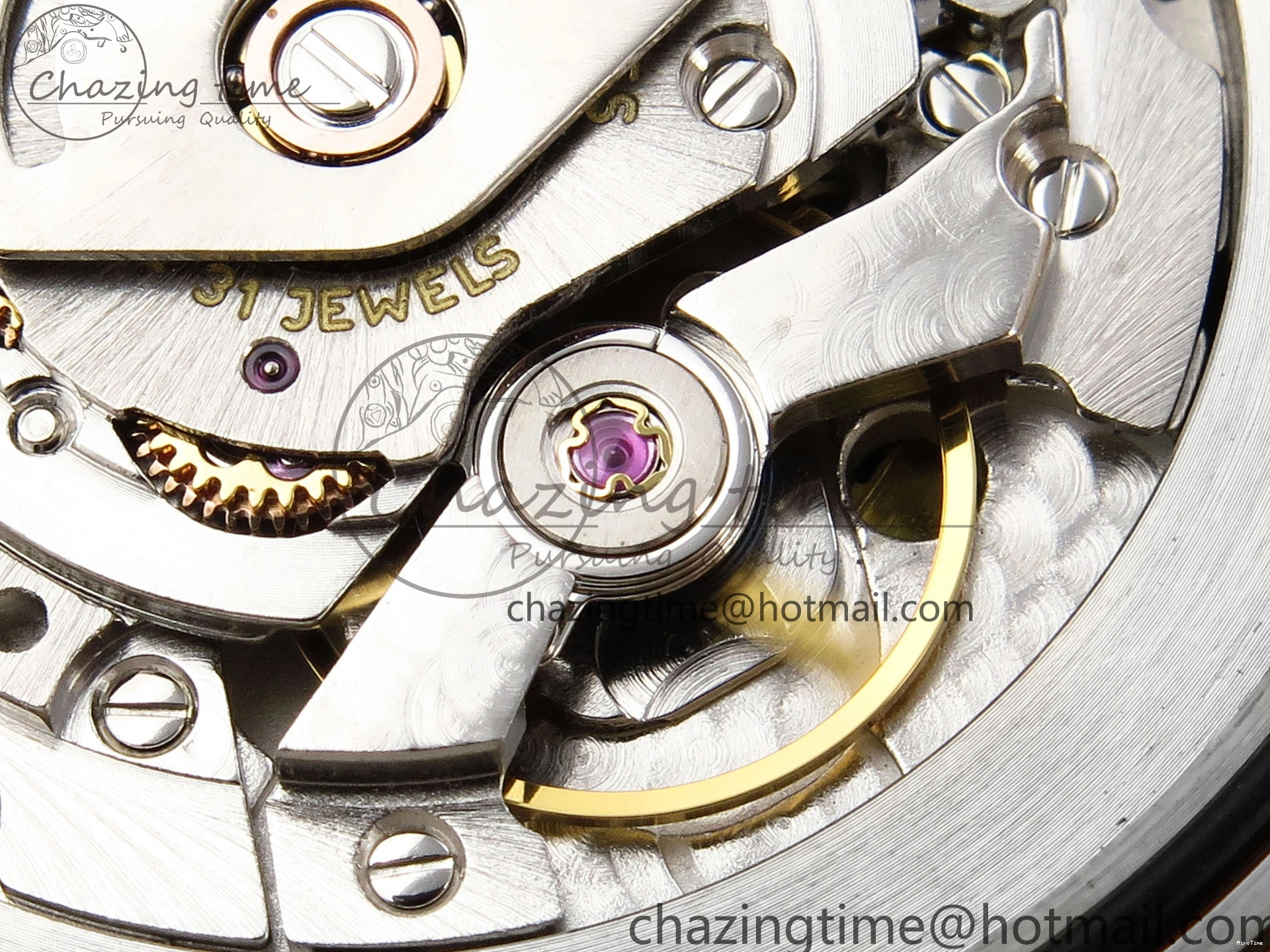 MiroTime 0426 QuickDry DayDate 40 SS GSF Gain Weight Blue Roman Dial Diamonds Bezel on President Bracelet A 1917